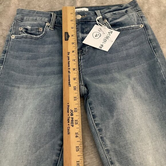 PISTOLA Audrey Raw Hem Distressed Denim Stretch Jeans Size 26 NWT Mid Rise - Picture 5 of 12